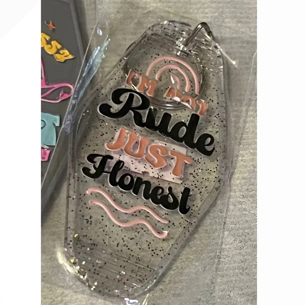 Flawed‎ Motel Style Keychain Set Multicolor Scrap Set 7 Misprints Opps